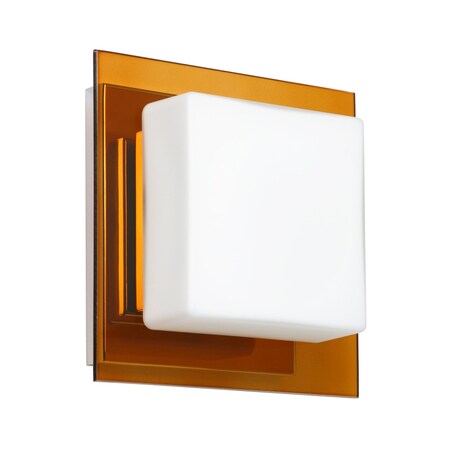Besa Lighting Alex Mini Sconce, Opal/Armagnac, Chrome Finish, 1x50W Halogen 1WS-7735TG-CR